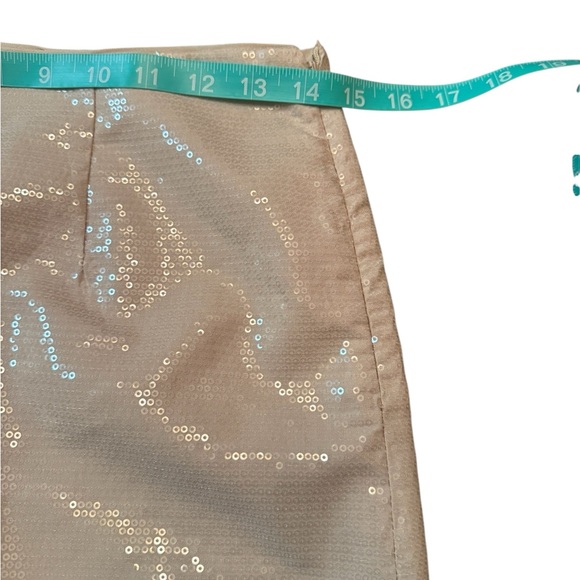 Sequin Mini A-Line Skirt Cream Women's Size 6 - Picture 7 of 8